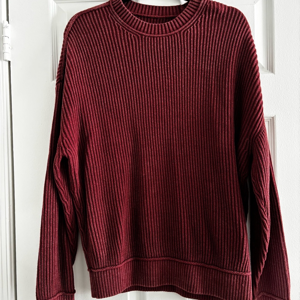 Hollister Maroon Ribbed sweater